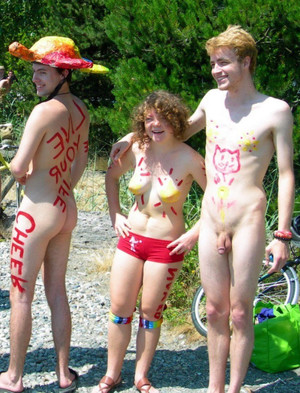 Naked nudist schoolgirl posing with
